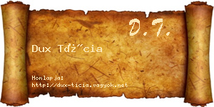 Dux Tícia névjegykártya